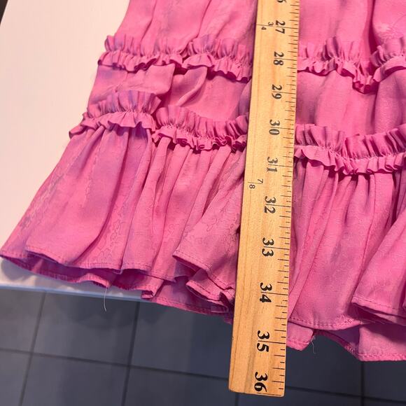 Current Air Pink Embossed Ruffle Mini Dress Size Small - Picture 10 of 10